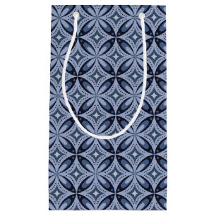 Blue Geometric Pattern Retro Style Small Gift Bag