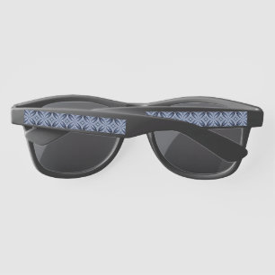 Blue Geometric Pattern Retro Style Sunglasses