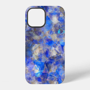 Blue Geometric Pattern Simulated Glass iPhone Case