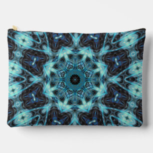Blue Geometric Pattern with Radiant Glow Accessory Pouch