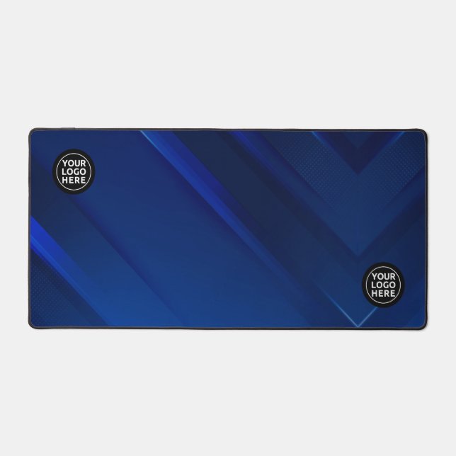 Blue Geometric Professional Desk Mat Mouse Pad (Front)
