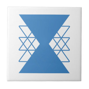 Blue geometric shapes ceramic tile
