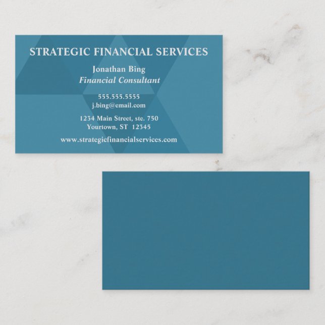 Blue Geometric Shapes Finance Business Generic Business Card (Front/Back)