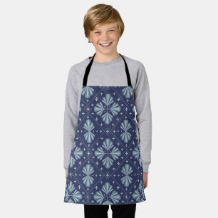 Blue Geometric shapes Pattern Apron