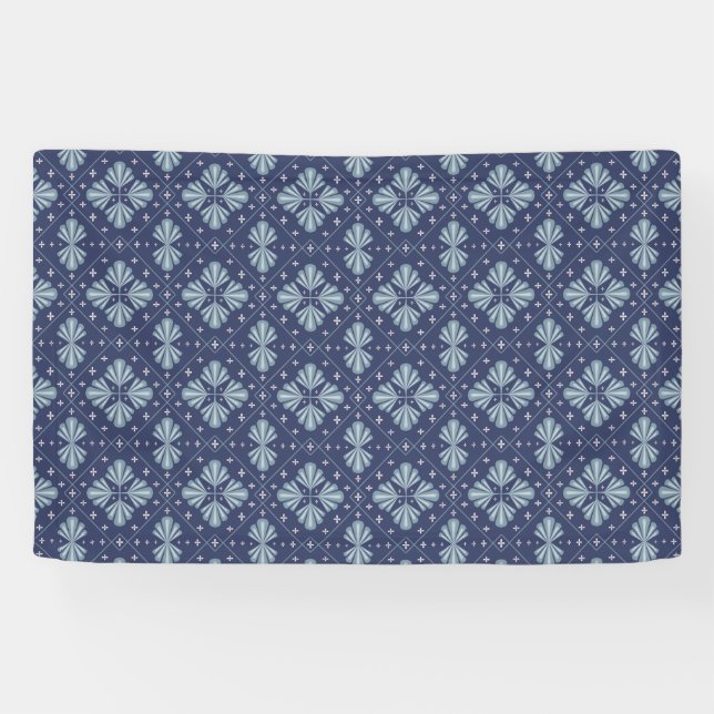 Blue Geometric shapes Pattern  Banner (Horizontal)