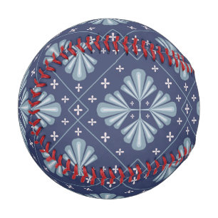 Blue Geometric shapes Pattern Baseball