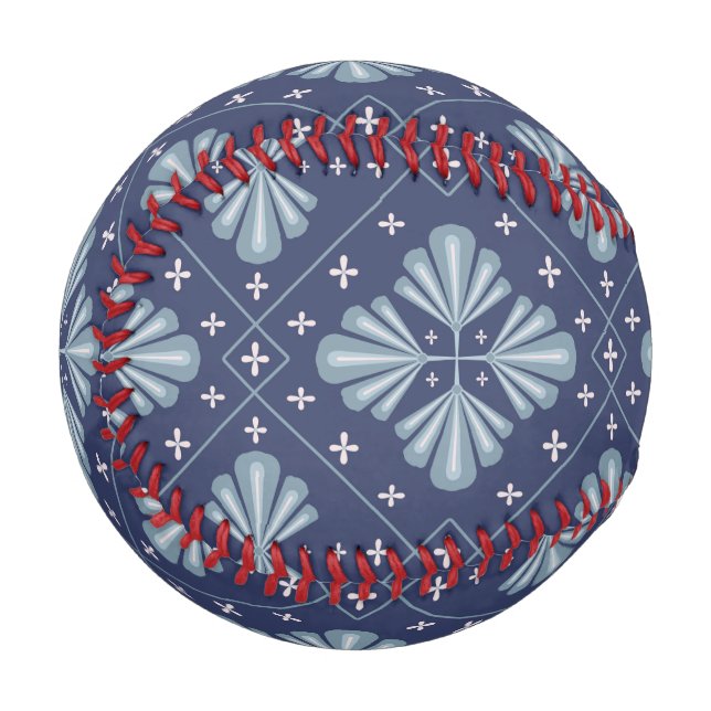 Blue Geometric shapes Pattern  Baseball (Front Left)