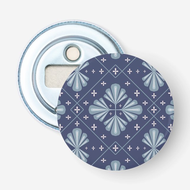 Blue Geometric shapes Pattern  Bottle Opener (Front)