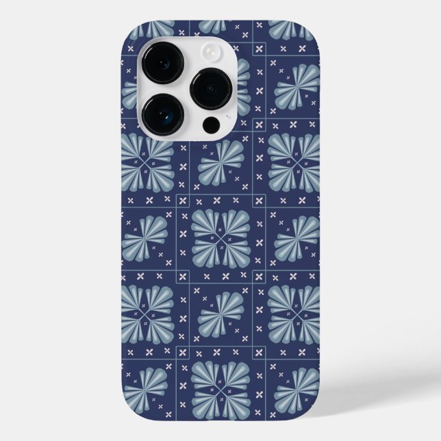 Blue Geometric shapes Pattern  Case-Mate iPhone Case (Back)
