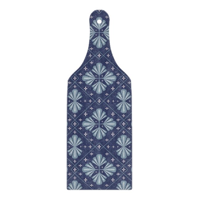 Blue Geometric shapes Pattern  Cutting Board (Front)