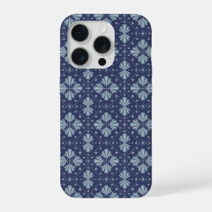 Blue Geometric shapes Pattern iPhone 15 Pro Case