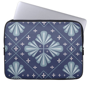 Blue Geometric shapes Pattern Laptop Sleeve