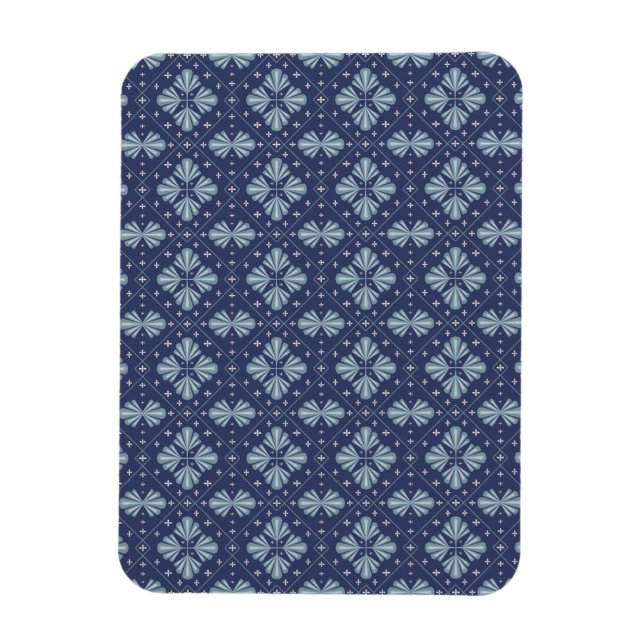 Blue Geometric shapes Pattern  Magnet (Vertical)