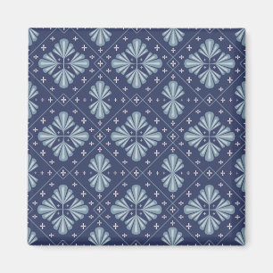 Blue Geometric shapes Pattern Magnet