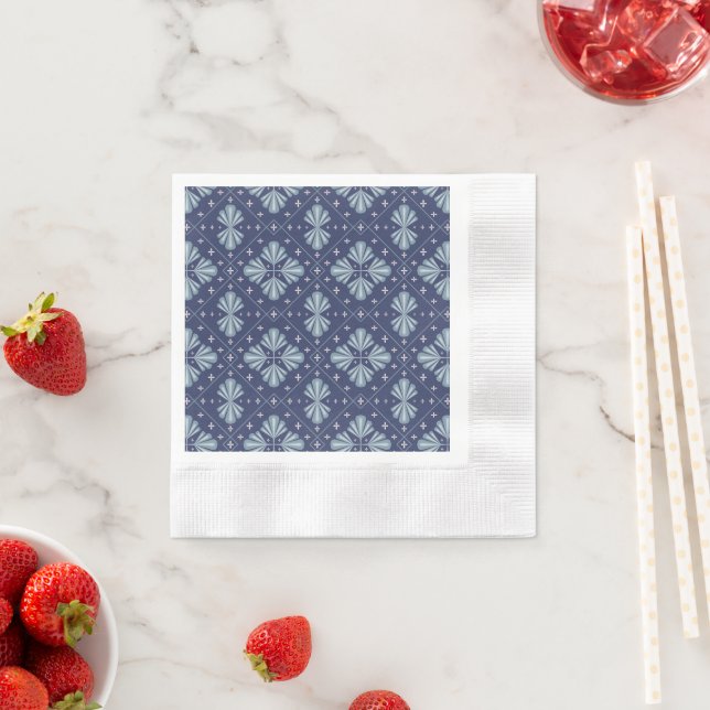 Blue Geometric shapes Pattern  Napkin (Insitu)