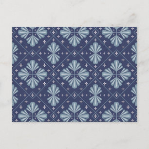 Blue Geometric shapes Pattern Postcard