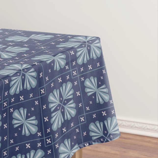 Blue Geometric shapes Pattern  Tablecloth (In Situ)