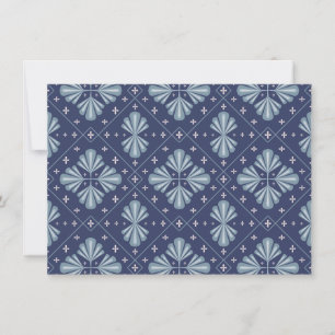 Blue Geometric shapes Pattern Thank You Card