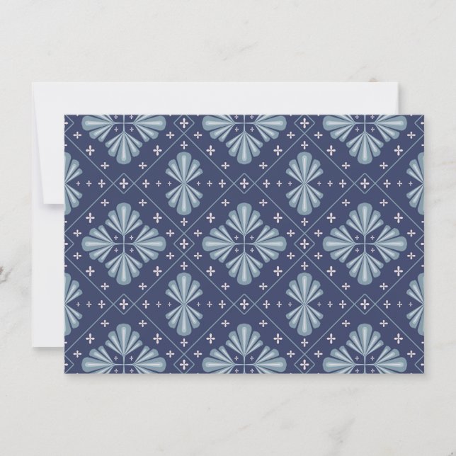 Blue Geometric shapes Pattern  Thank You Card (Front)
