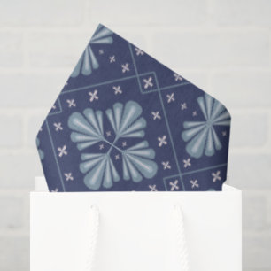 Blue Geometric shapes Pattern Tissue Paper