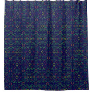 Blue Geometric Shower Curtain