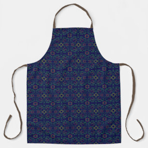 Blue Geometric Shuffle All-Over Print Apron