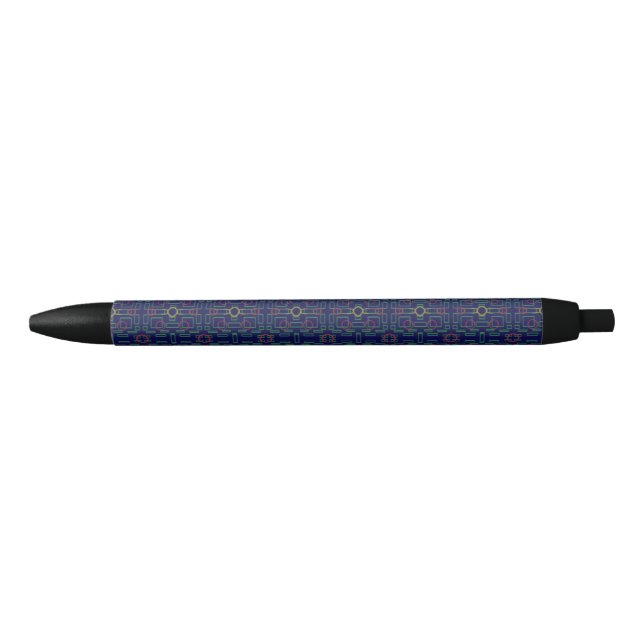Blue Geometric Shuffle Pen (Front)