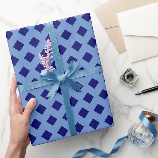 Blue geometric simple wrapping paper (Gifting)