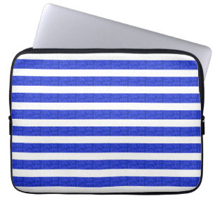 Blue Geometric Stripes Electronics Bag