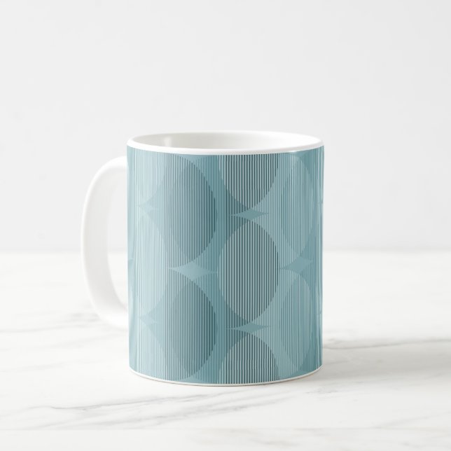 Blue geometric waves coffee mug (Front Left)