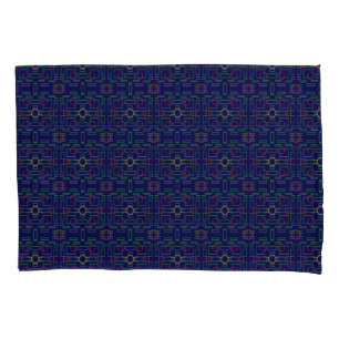 Blue Geometric Yellow Ovals Pillowcase