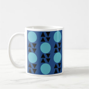 Blue geometrical abstract simple modern mug