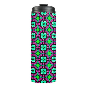 Blue geometrical painted seamless patternabstract, thermal tumbler