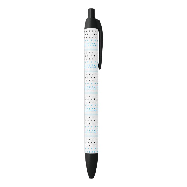 Blue Geometrics Black Ink Pen (Bottom (Vertical))