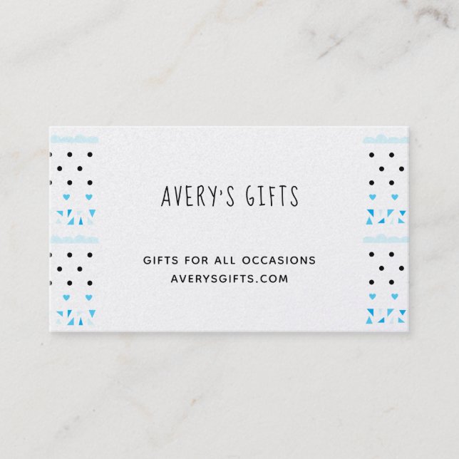 Blue Geometrics Business Card (Front)