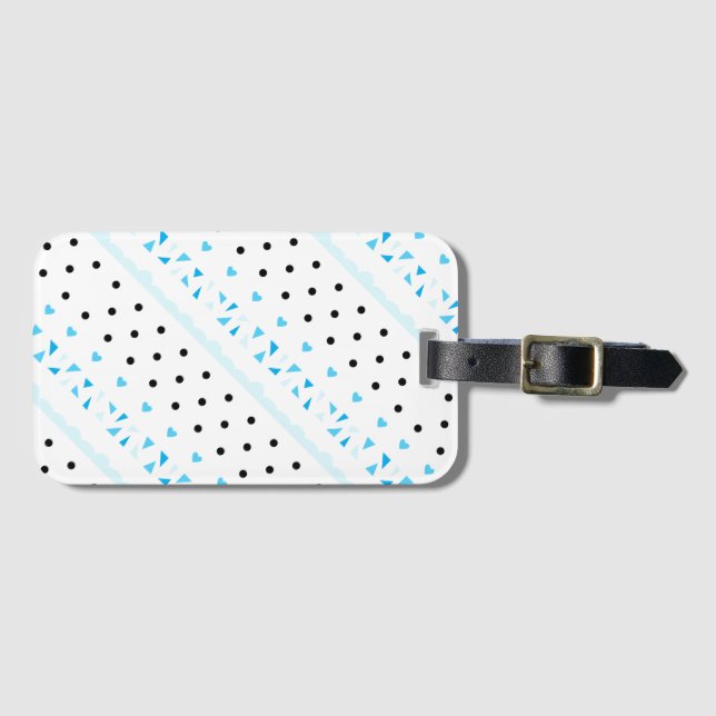 Blue Geometrics Luggage Tag (Front Horizontal)