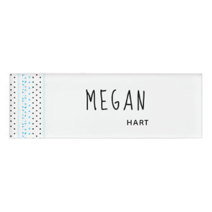 Blue Geometrics Name Tag
