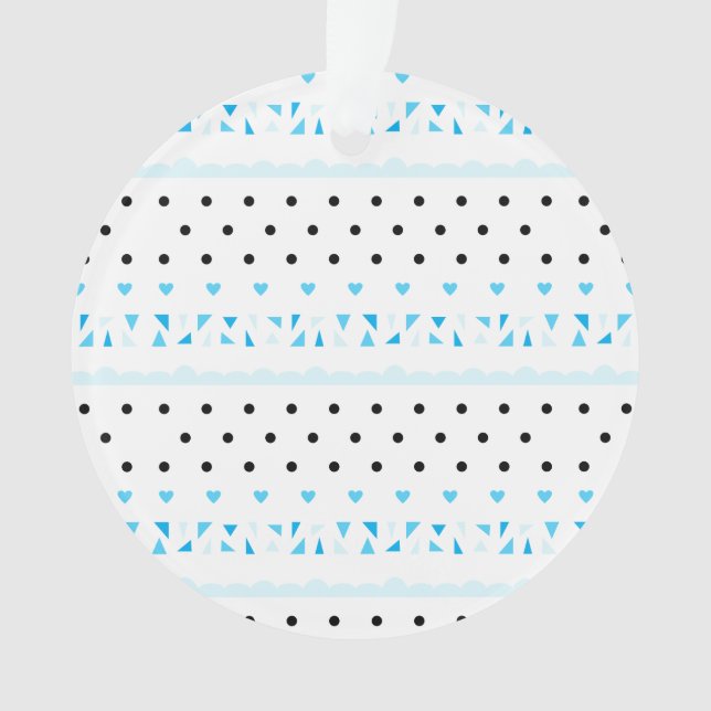 Blue Geometrics Ornament (Front)