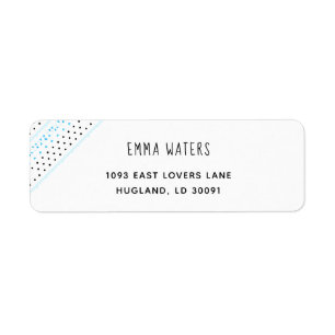 Blue Geometrics Return Address Label