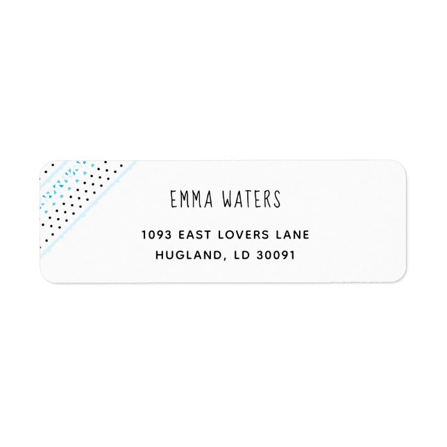 Blue Geometrics Return Address Label (Front)