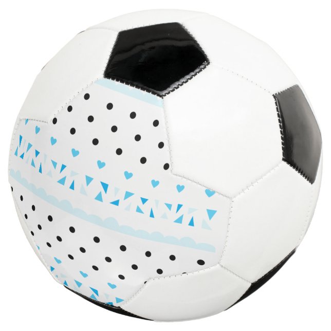 Blue Geometrics Soccer Ball (Three Quarter)