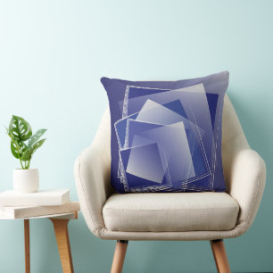 Blue geometry burst cushion