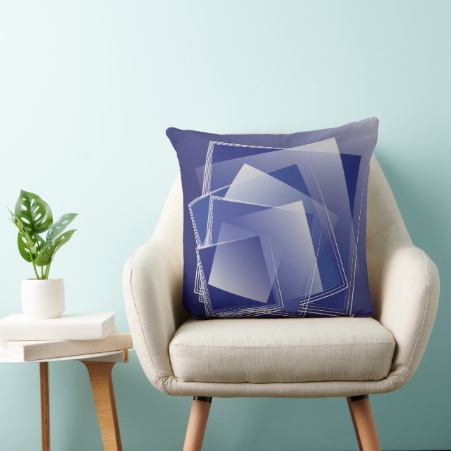 Blue geometry burst cushion (Chair)