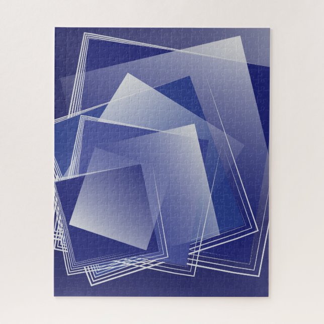 Blue geometry burst jigsaw puzzle (Vertical)