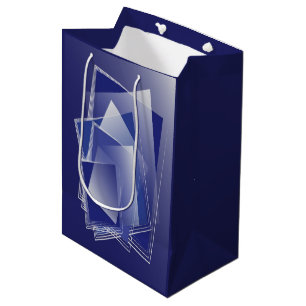 Blue geometry burst medium gift bag