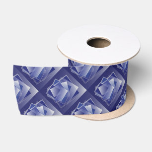 Blue geometry burst satin ribbon