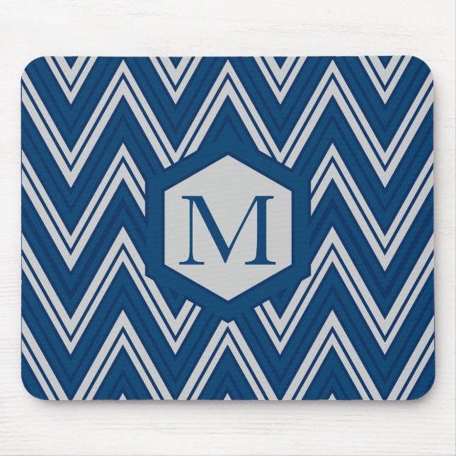 Blue Geometry Collection Mouse Pad (Front)