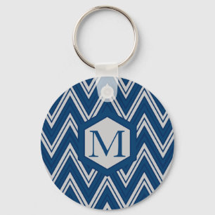Blue Geometry Key Ring