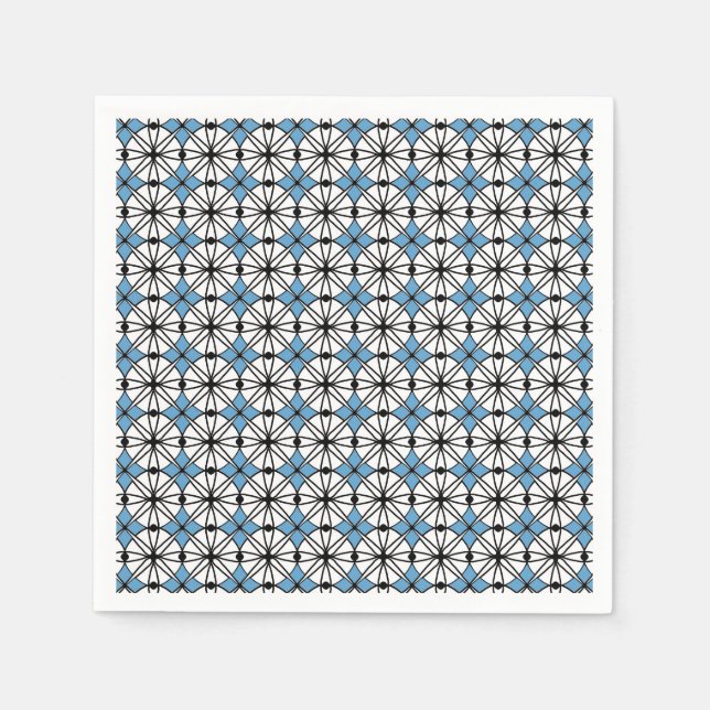 Blue Geometry Pattern Napkin (Front)