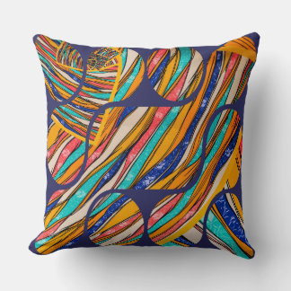 Blue Geometry Patterns  Cushion